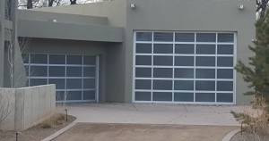 Aluminum glass contemporary garage doors